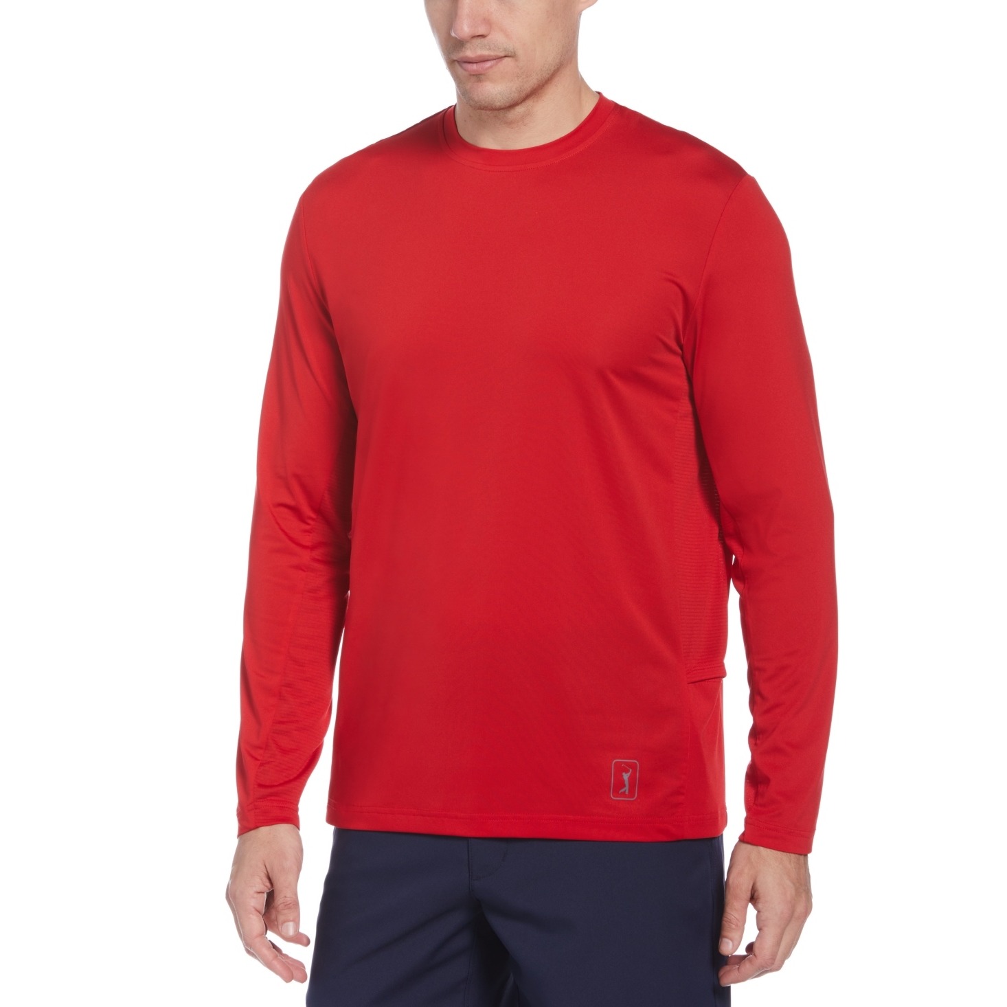 Pga Tour Men S Mixed Media Sun Protection Golf Shirt Red Size Xx-Large